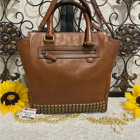 COACH Legacy Mini Tanner Pyramid Stud Crossbody RARE! Brown GUC! - Picture 7 of 15